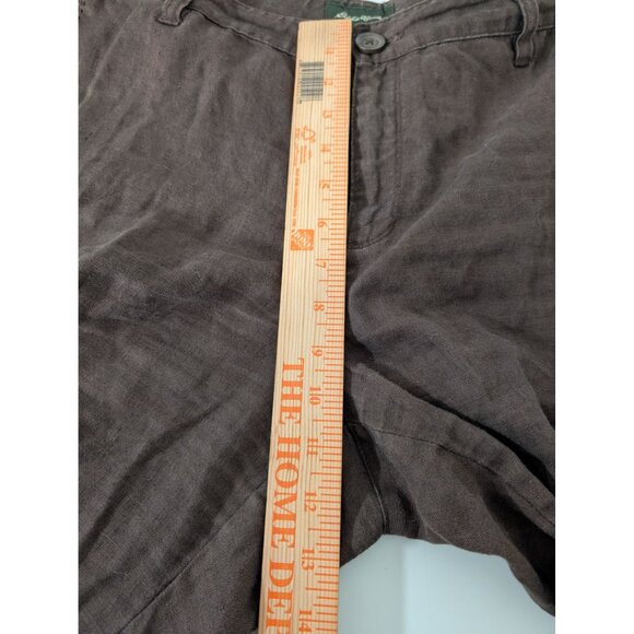 Eddie Bauer 100% Linen Pants Womens Size 14 Brown Casual Straight Leg Pockets - Picture 10 of 12